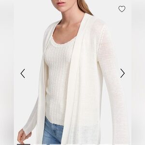Theory Cardigan Sweater Open Front White Sz M